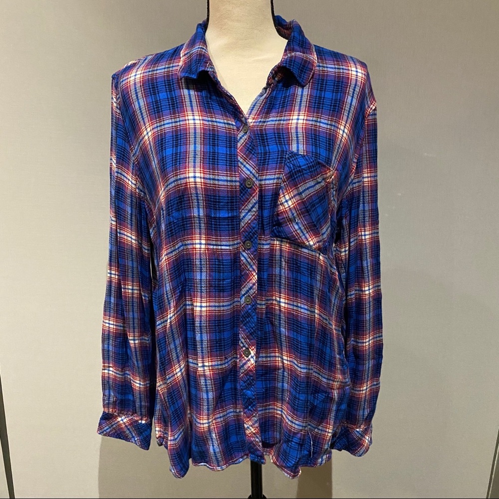 Gap Boyfriend Flannel - super soft! Blue and Red